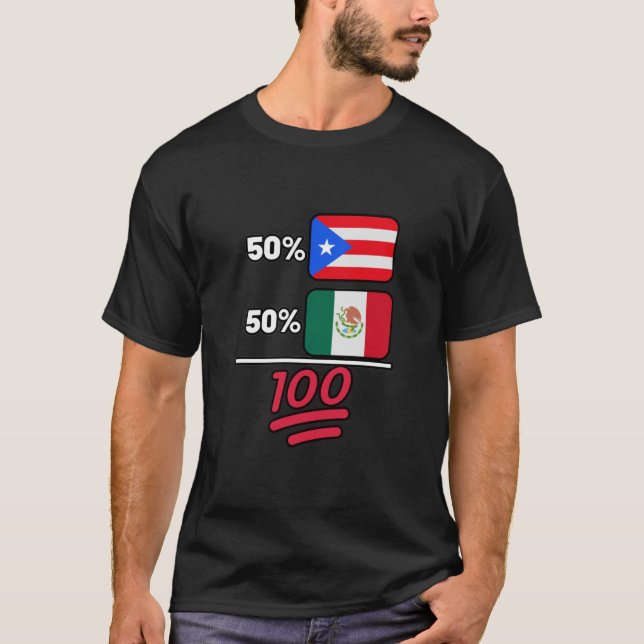 Mexikanisches Plus Puerto Rico Mix Erbe T-Shirt (Vorderseite)