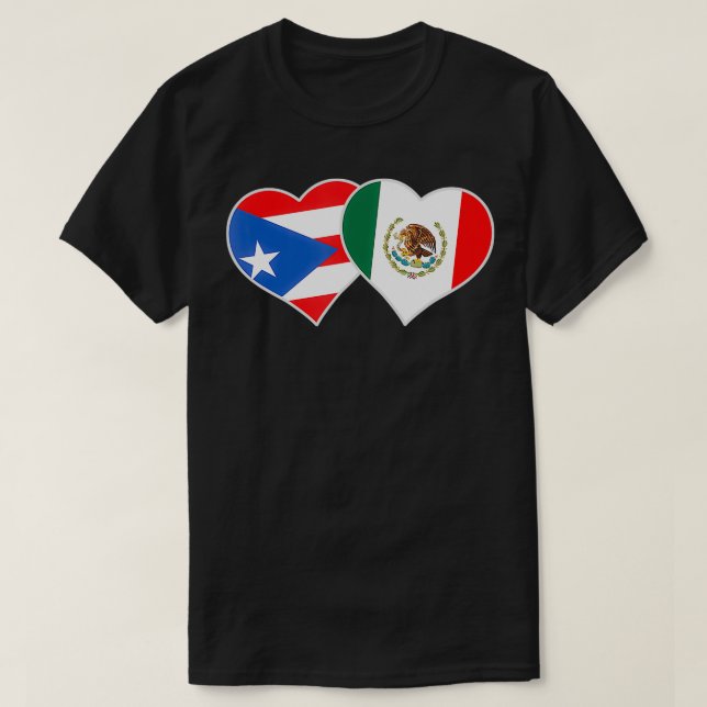 Mexikanisches Puerto-Amerikanisches Flag Mexiko Pu T-Shirt (Design vorne)