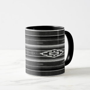 Mexikanisches Sarape-Muster in Schwarz und Weiß Tasse