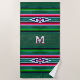 Mexikanisches Sarape-Muster mit/o Initial(en) Strandtuch