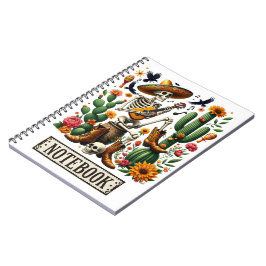 mexikanisches Skelett, das Gitarre spielt Notizblock