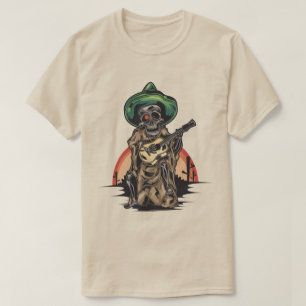 mexikanisches Skelett mit Gitarre T-Shirt