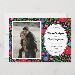 mexikanisches Stickerei-Foto Save the Date
