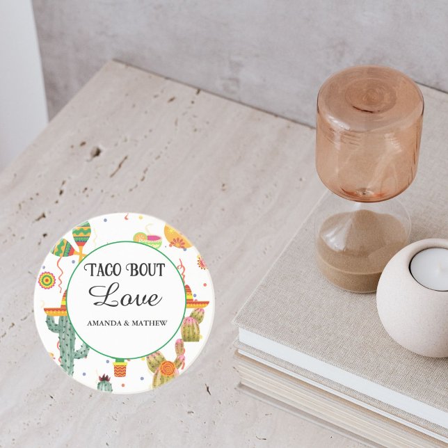 Mexikanisches Taco Bout Liebe Brautparty Gastgesch Getränkeuntersetzer (Von Creator hochgeladen)