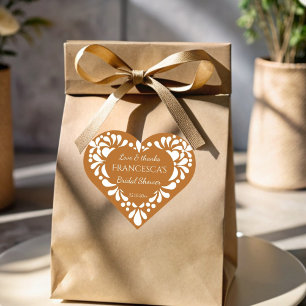 Mexikanisches Talavera-Terracotta-Brautparty zu Gu Herz-Aufkleber