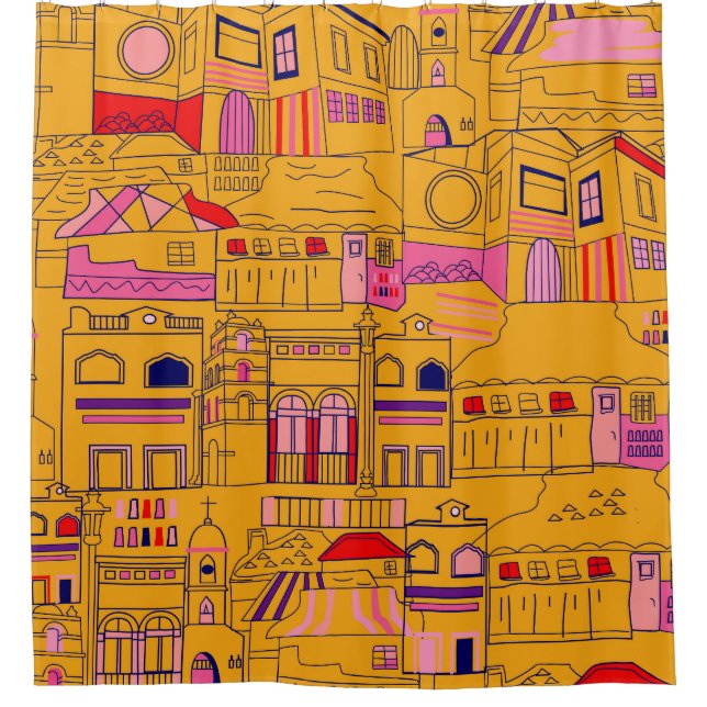 mexikanisches Textil Nahtloses Muster Duschvorhang (Vorderseite)
