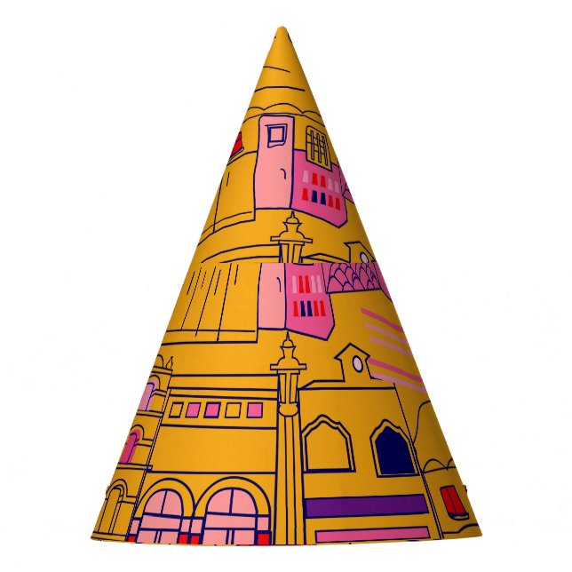 mexikanisches Textil Nahtloses Muster Partyhütchen (Vorderseite)