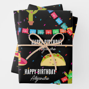 Mexikanisches Thema Fiesta - Taco Bout a Birthday  Geschenkpapier Set