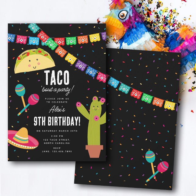 Mexikanisches Thema Fiesta - Taco Bout a party Bir Einladung (Mexican Theme Fiesta - Taco Bout a Party Birthday Invitation)