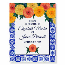 Mexikanisches Tile Marigolds Wedding Foam Board