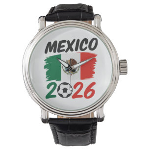 Mexiko 2026 Fußball Fan Design mit Fußball Armbanduhr