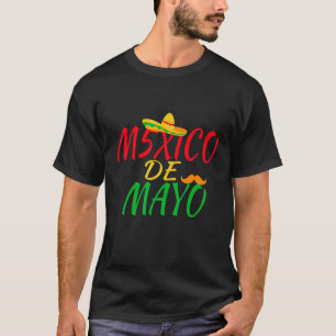 Mexiko 5 De Mayo Taco Sombrero Mustache Le T-Shirt