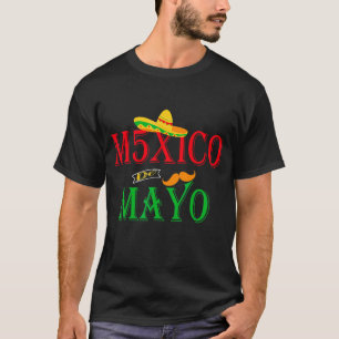 Mexiko 5 De Mayo Taco Sombrero Mustache Le T-Shirt