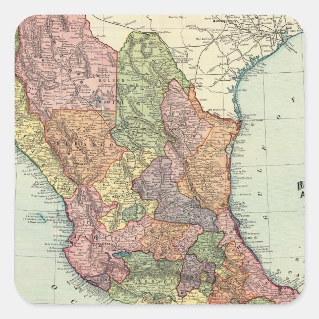 Mexiko 7 quadratischer aufkleber (Vorderseite)