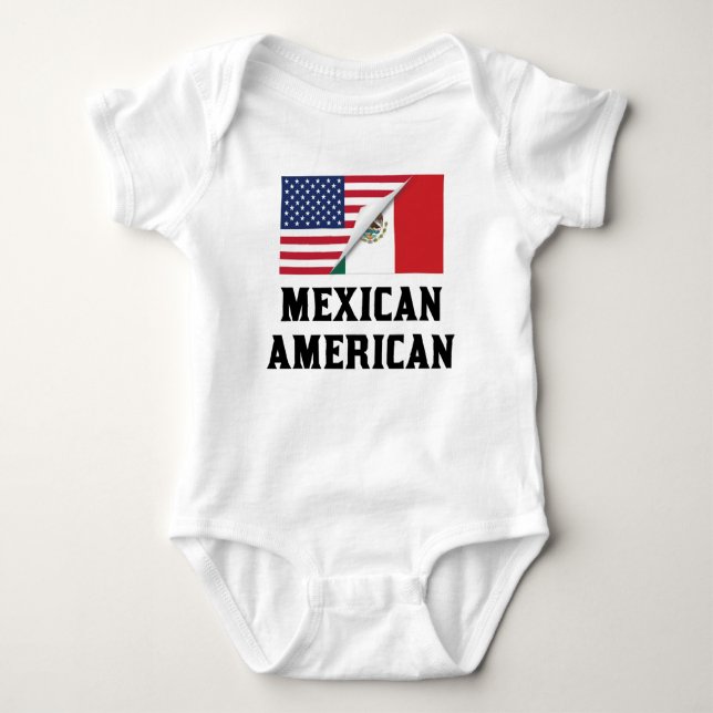 Mexiko-amerikanische Flagge Baby Strampler (Vorderseite)