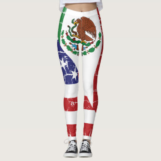 Mexiko-amerikanische Flaggen-Leggings Leggings