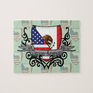 Mexiko-amerikanische Schild-Flagge Puzzle