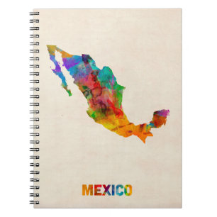 Mexiko-Aquarell-Karte Notizblock
