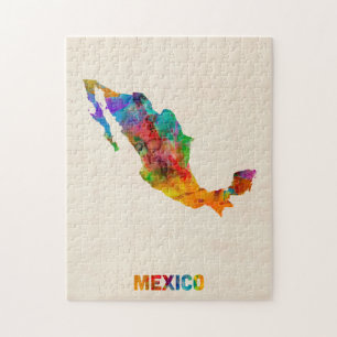 Mexiko-Aquarell-Karte Puzzle