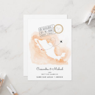 Mexiko Aquarellkarte   Cabo   HOCHZEIT IN URLAUBSO