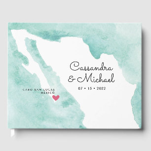 Mexiko Aquarellkarte   Cabo   HOCHZEIT IN URLAUBSO Gästebuch