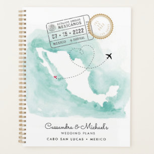 Mexiko Aquarellkarte   Cabo   HOCHZEIT IN URLAUBSO Planer