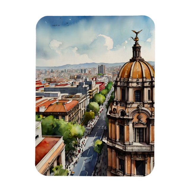 Mexiko Aquarellkunst Magnet (Vertikal)