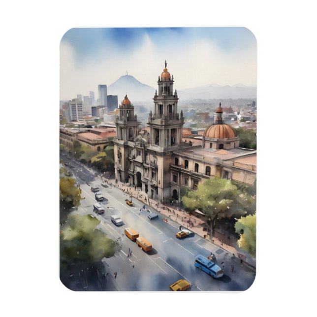Mexiko Aquarellkunst Magnet (Vertikal)
