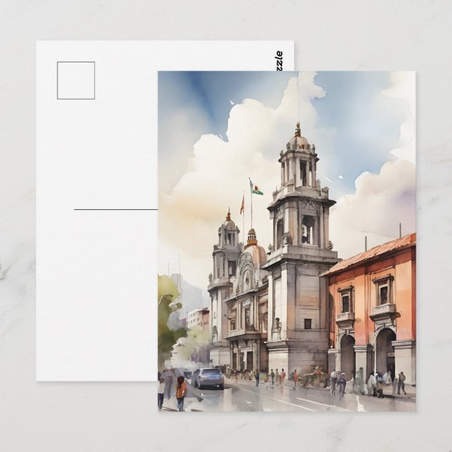Mexiko Aquarellkunst Postkarte (Vorne/Hinten)