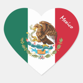 Mexiko-Aufkleber, Herz, Patriotische mexikanische Herz-Aufkleber