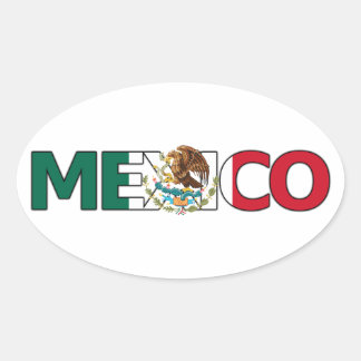 Mexiko-Aufkleber (Oval) Ovaler Aufkleber