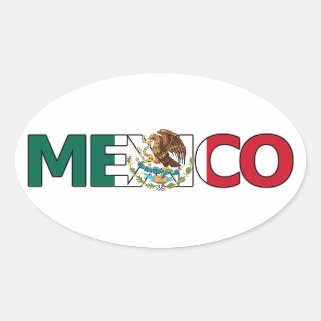 Mexiko-Aufkleber (Oval) Ovaler Aufkleber (Vorderseite)