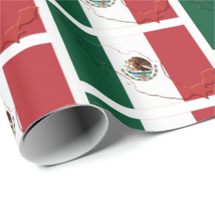 MEXIKO   Bandera de México   MEXIKAN FLAG Geschenkpapier