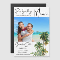 Mexiko Beach Hochzeit in Urlaubsort Save the Date