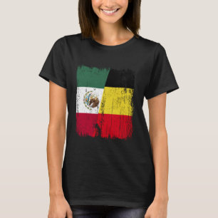 Mexiko Belgien Halbflagge Mexikanisches Belgisches T-Shirt