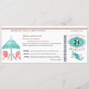 Mexiko Boarding Pass Wedding Einladung