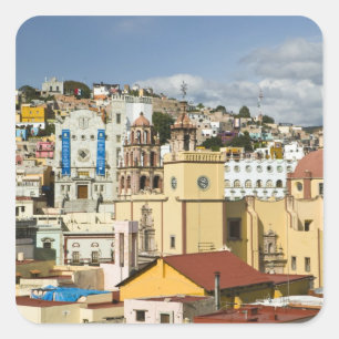 Mexiko, Bundesstaat Guanajuato, Guanajuato. Basili Quadratischer Aufkleber