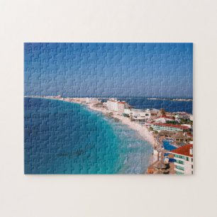 Mexiko, Cancun, Luftaufnahme der Hotels Puzzle