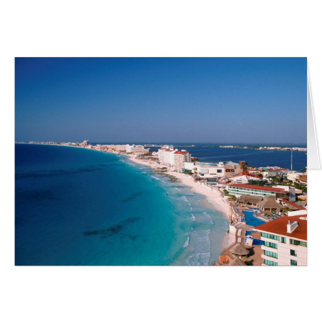 Mexiko, Cancun, Luftbild von Hotels (Vorderseite (Horizontal))