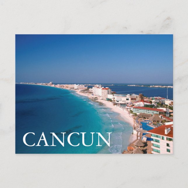 Mexiko, Cancun, Luftbild von Hotels Postkarte (Vorderseite)