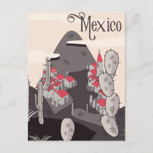 Mexiko-Cartoon-Stadt Postkarte