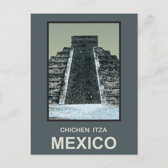 Mexiko Chichen Itza Postkarte (Vorderseite)