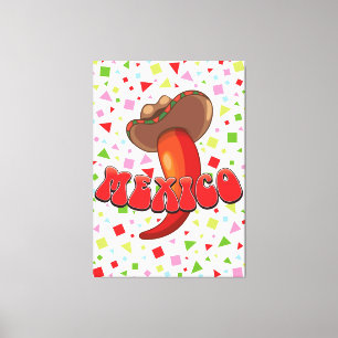 Mexiko Chili Pepper niedliches Party Leinwanddruck