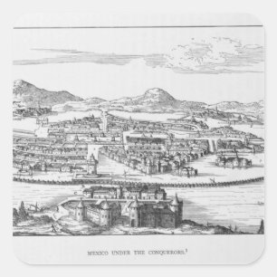 Mexiko City unter dem Eroberer Quadratischer Aufkleber