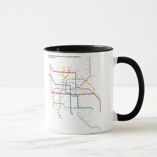 Mexiko- Cityöffentliches Verkehrsmittel Tasse (Rechts)