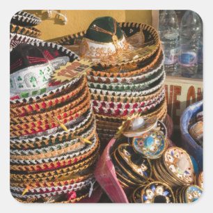 Mexiko, Cozumel. Souvenirs in Isla de Cozumel Quadratischer Aufkleber