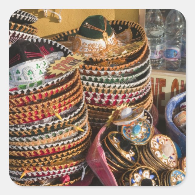 Mexiko, Cozumel. Souvenirs in Isla de Cozumel Quadratischer Aufkleber (Vorderseite)