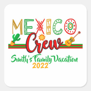 Mexiko Crew Reisen Reisen Urlaub Anpassung Quadratischer Aufkleber