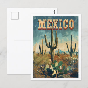 Mexiko Dessert Vintage Berühmter Reiseort Postkarte