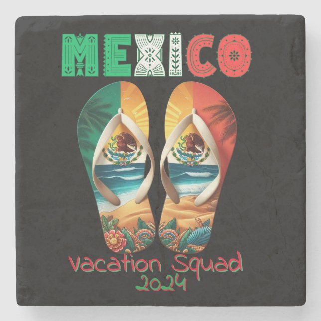 Mexiko Dreht Flop Vacation Tropical Getaway Design Steinuntersetzer (Vorderseite)
